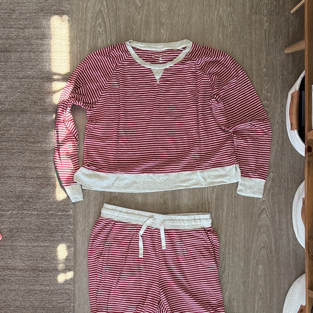 United By Blue Red and White Striped women’s Pajama Set